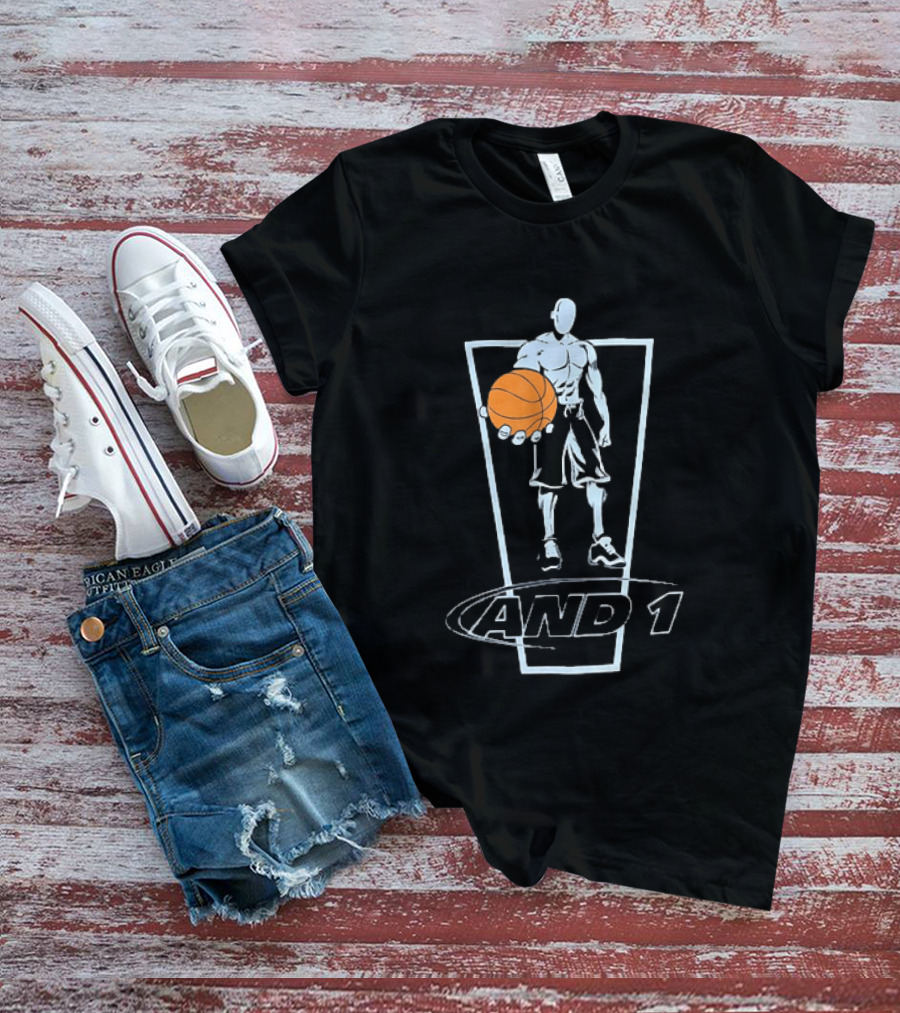 AND 1 Basketball Player With Orange Ball T-Shirt