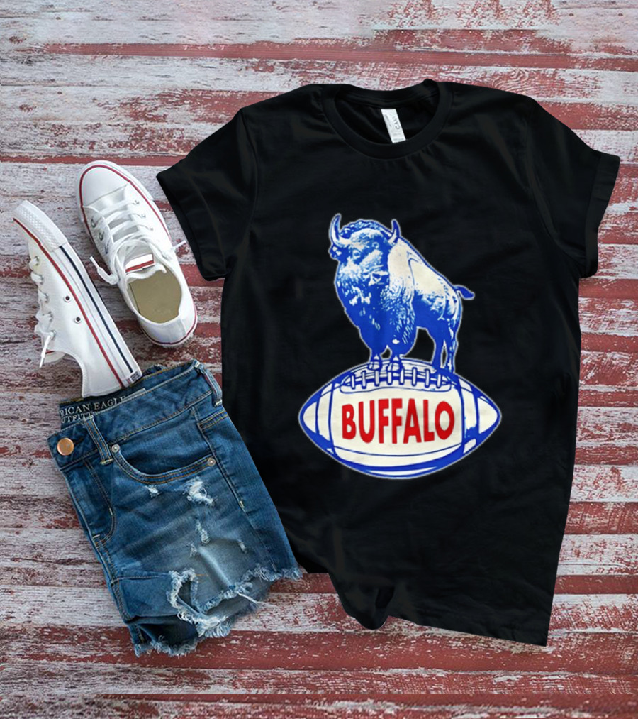 Buffalo Bills Vintage Standing Bison On Football Retro Nostalgia T-Shirt