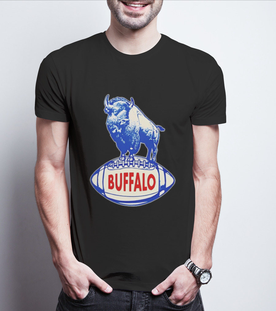 Buffalo Bills Vintage Standing Bison On Football Retro Nostalgia T-Shirt