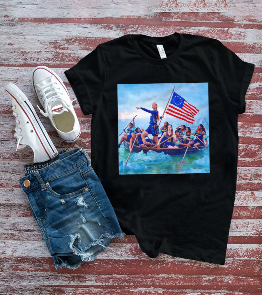Indiana Fever Crossing The Delaware With Floaties Basketball Team T-Shirt