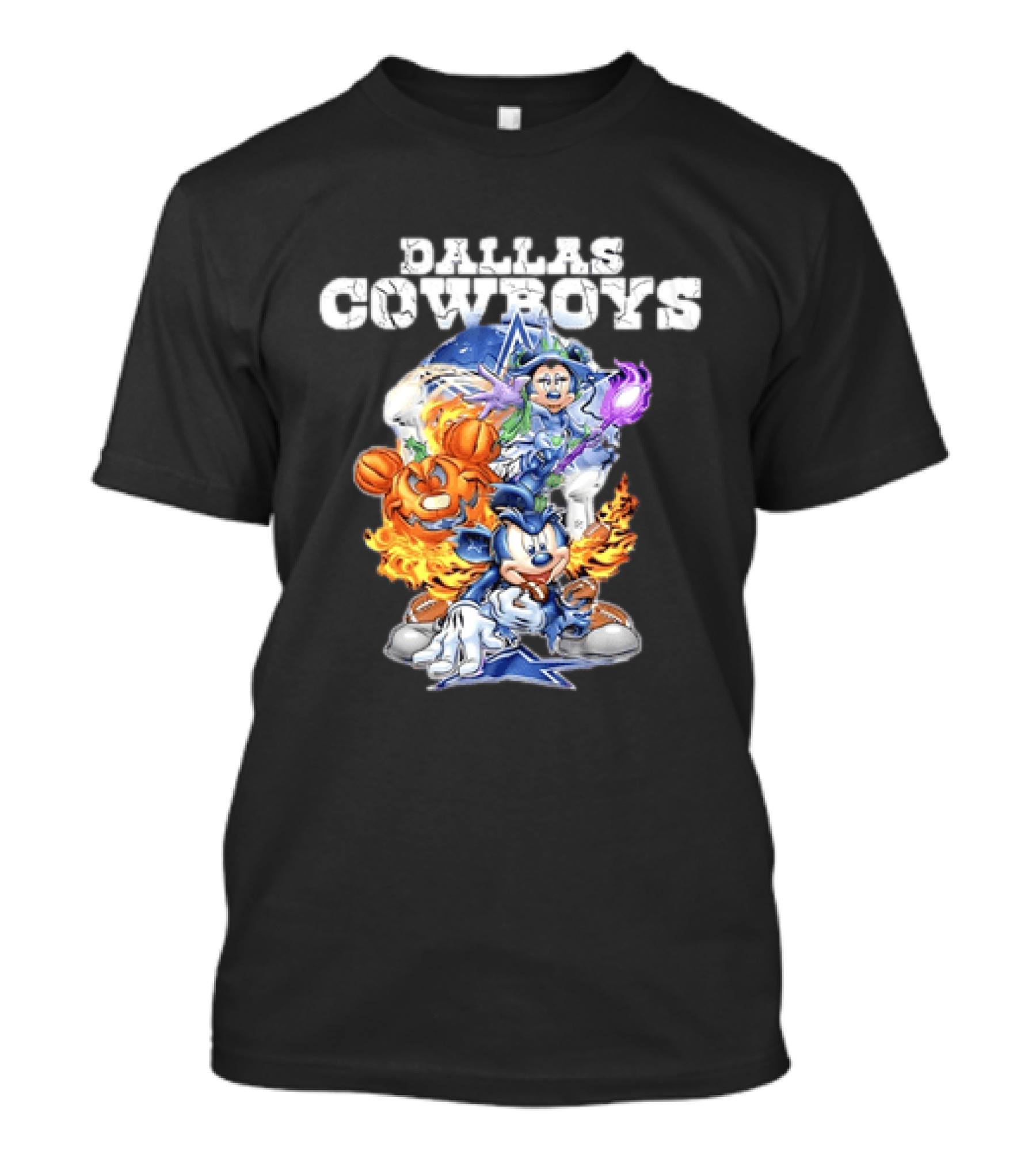 Dallas Cowboys Disney Halloween Mickey Pumpkin Magic Collaboration T-Shirt
