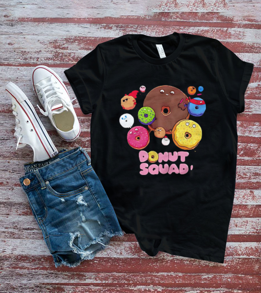Colorful Donut Squad Cartoon Team With Playful Characters T-Shirt