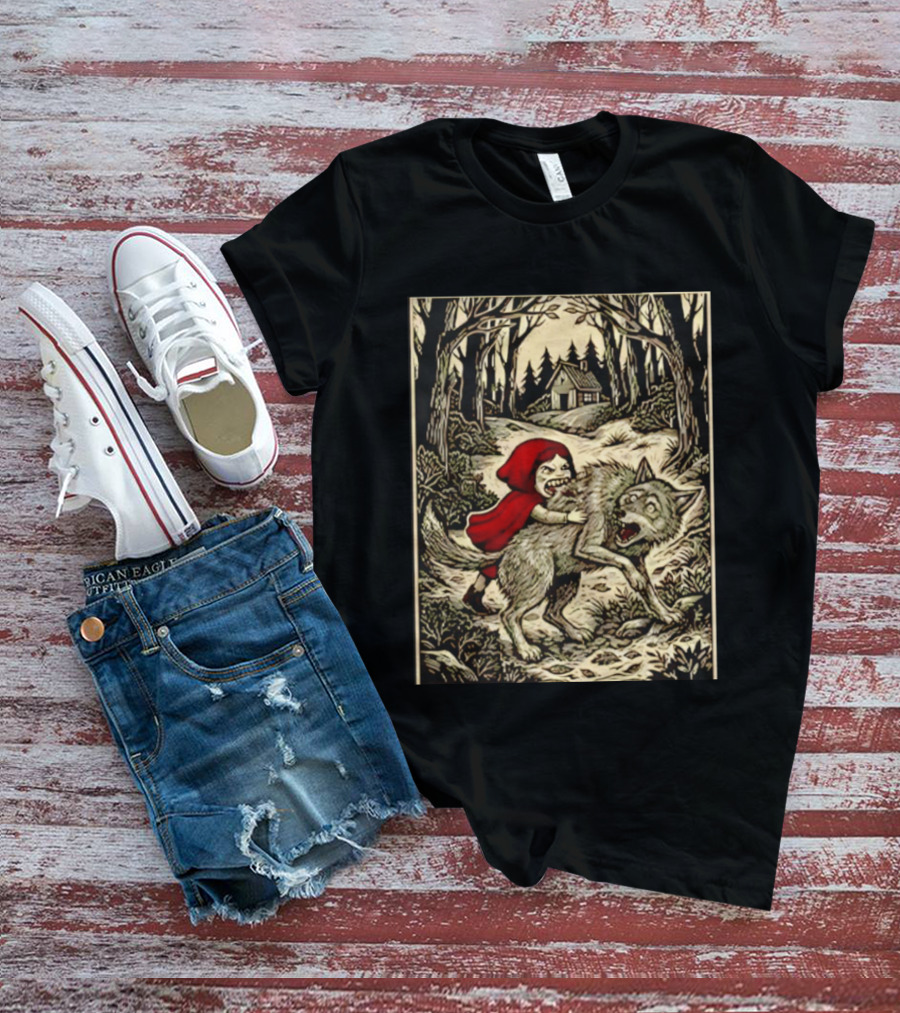 Little Red Riding Hood Humor Inverted Stories Wolf Reversal T-Shirt
