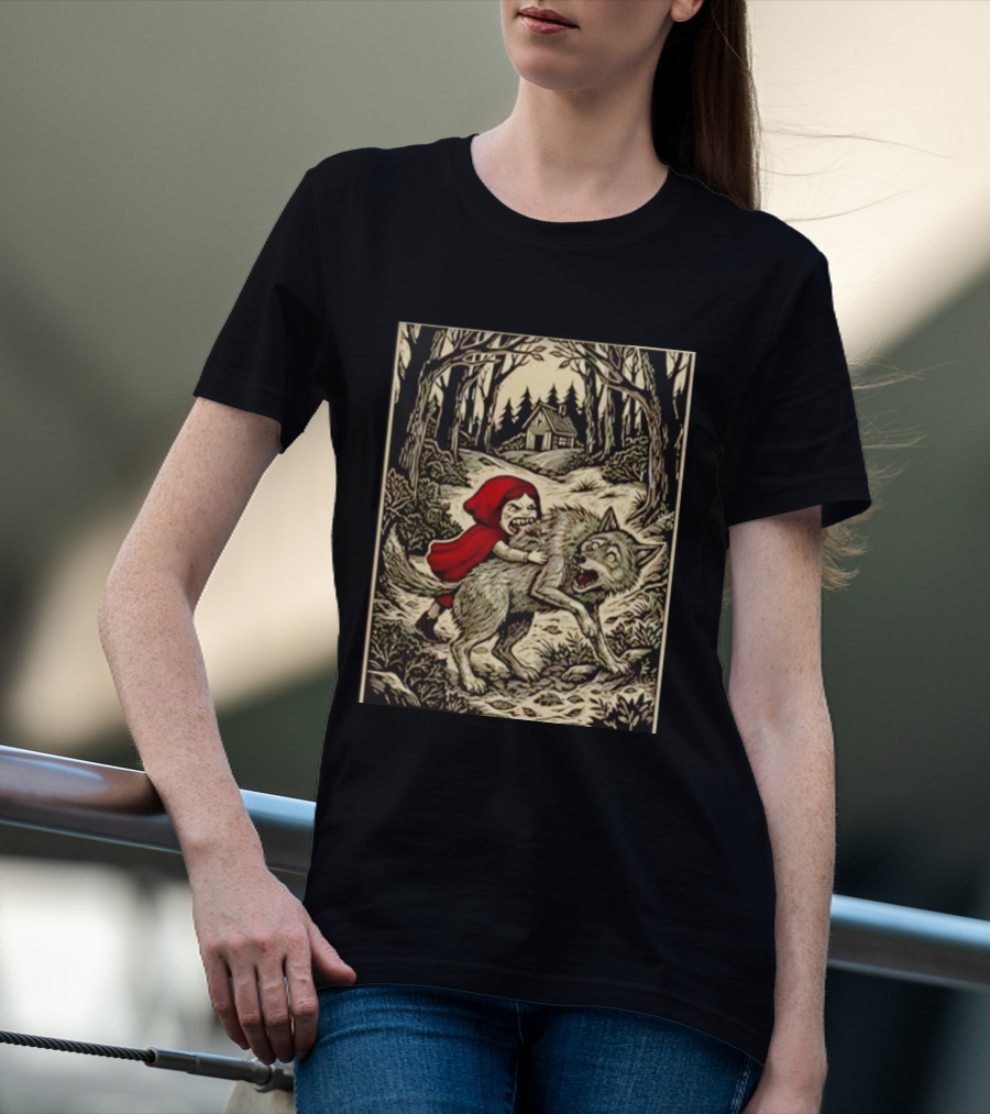 Little Red Riding Hood Humor Inverted Stories Wolf Reversal T-Shirt
