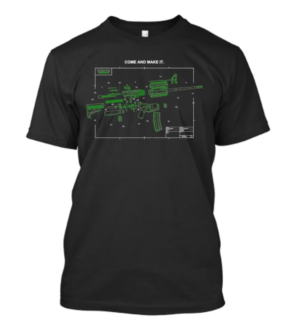 Schematic Your Own AR15 Rifle Parts Diagram T-Shirt