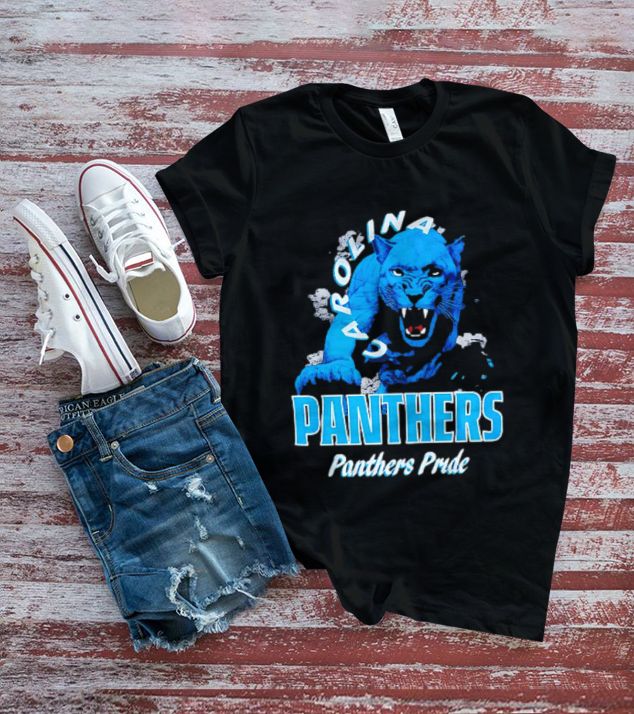 Carolina Panthers Pride Charging Forward Fierce Blue Panther T-Shirt