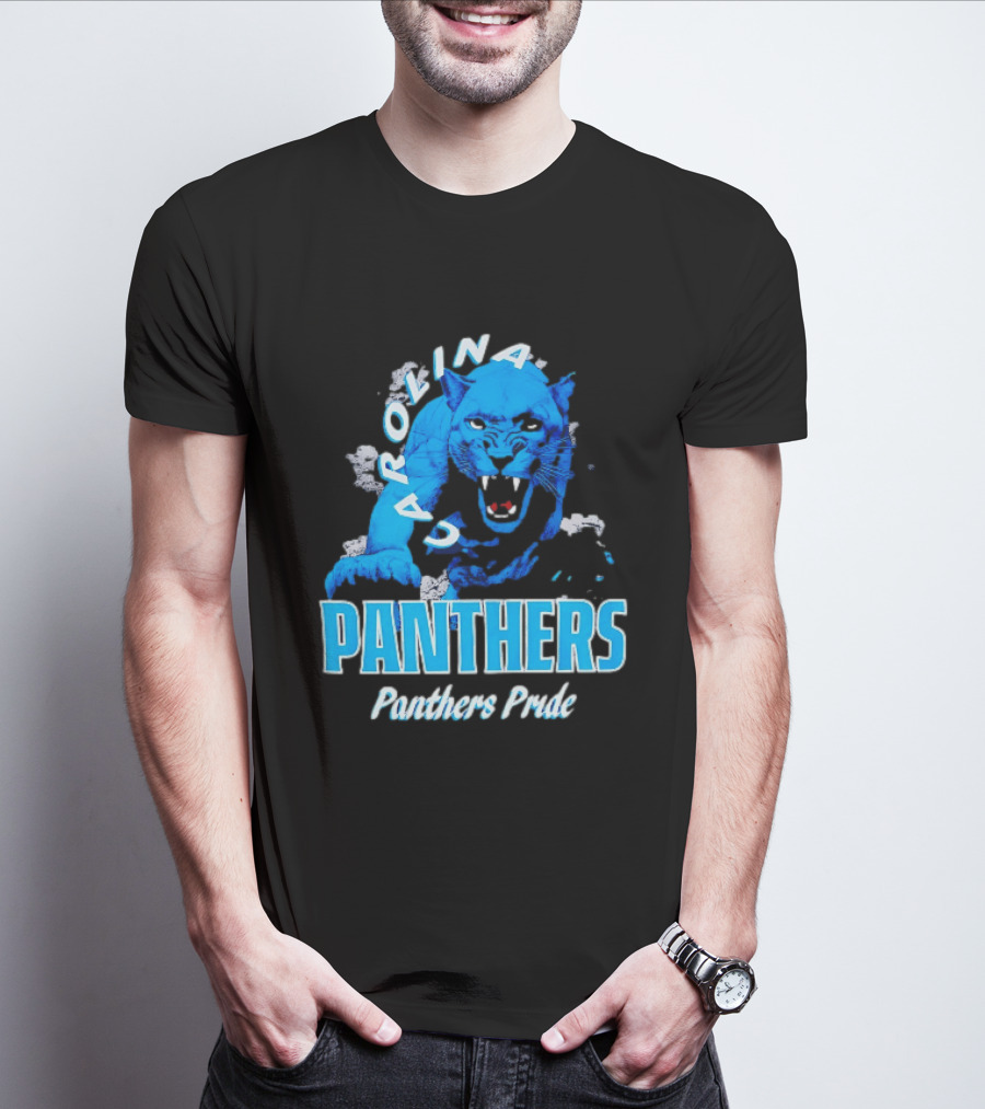 Carolina Panthers Pride Charging Forward Fierce Blue Panther T-Shirt