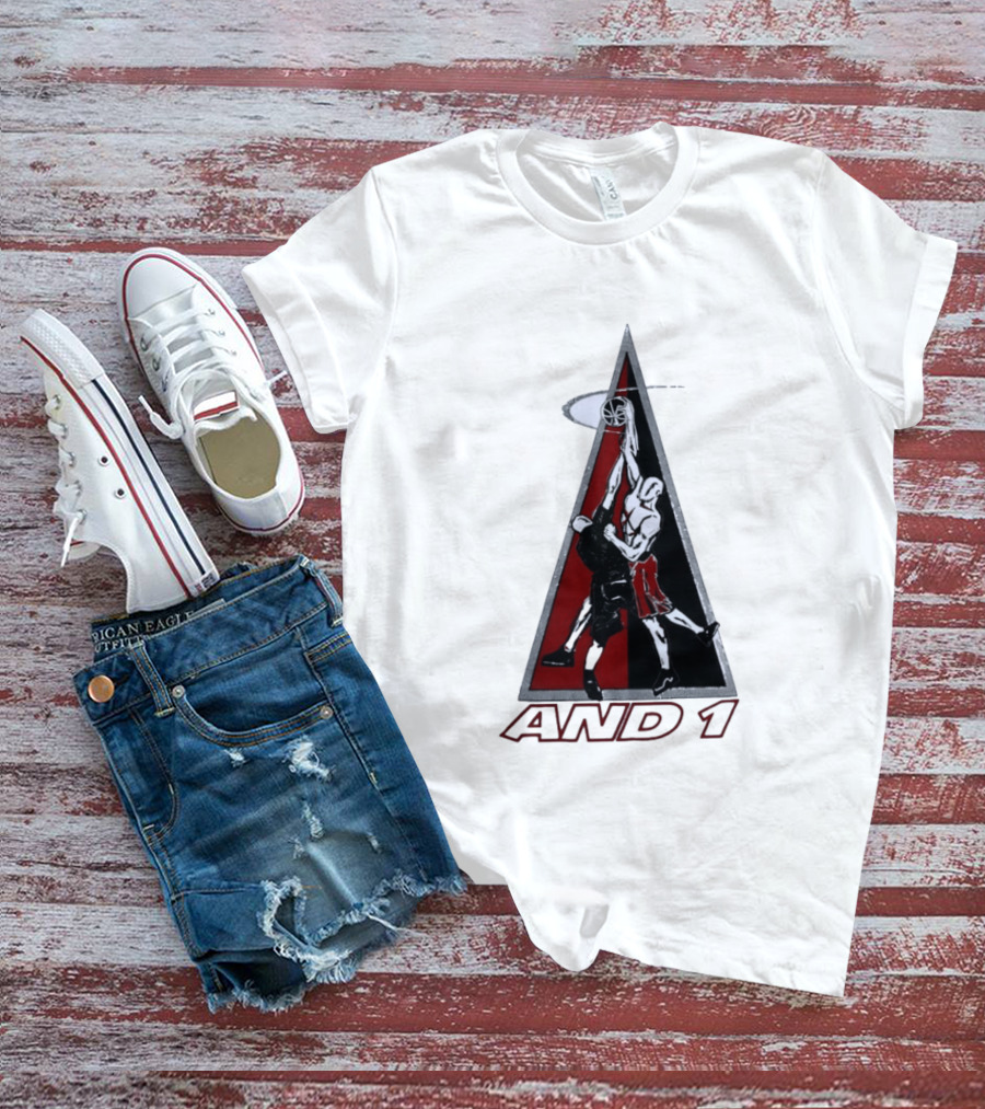 AND 1 Basketball Players Dunking Triangle T-Shirt