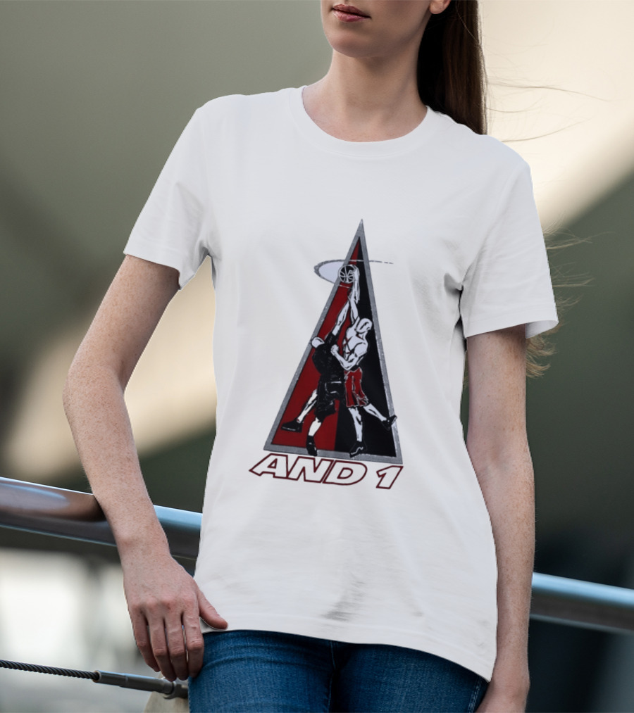 AND 1 Basketball Players Dunking Triangle T-Shirt