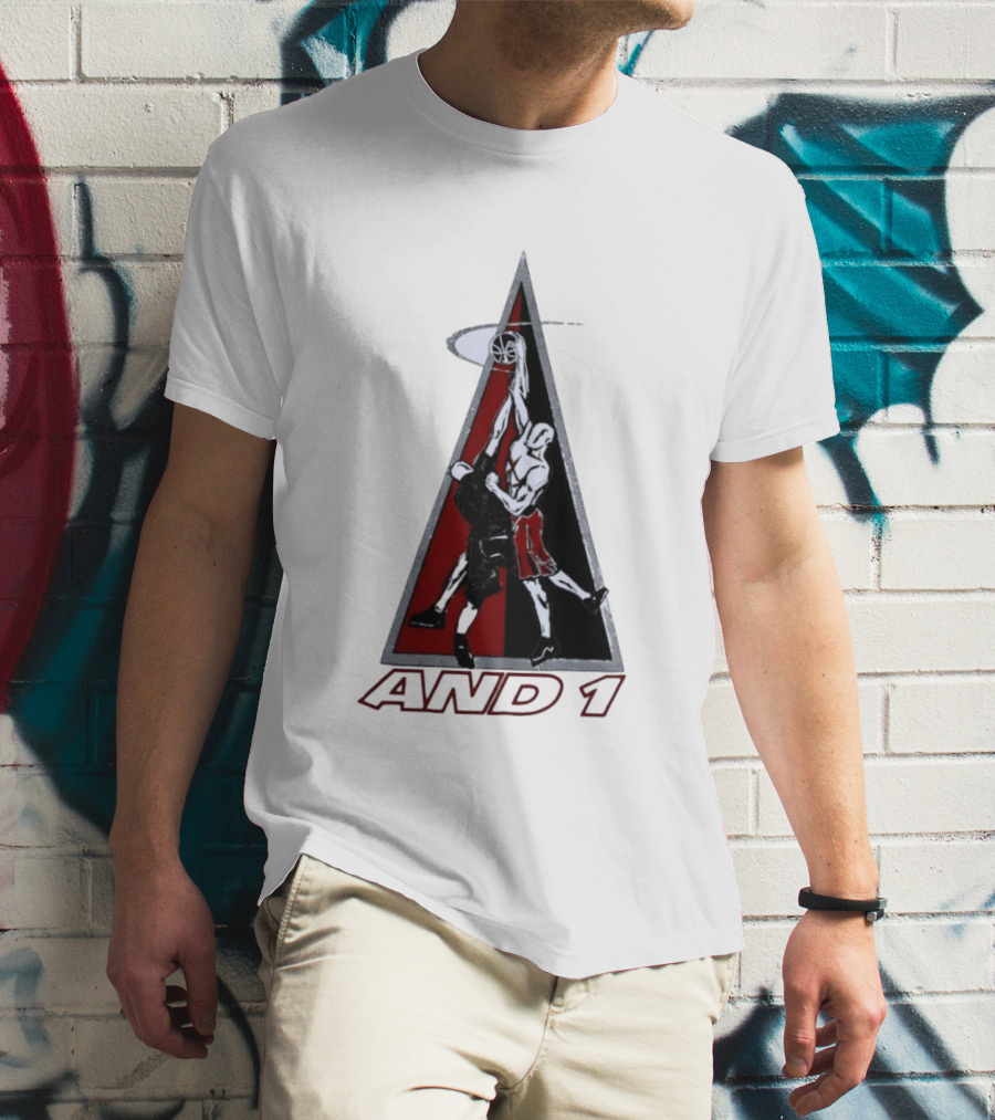 AND 1 Basketball Players Dunking Triangle T-Shirt