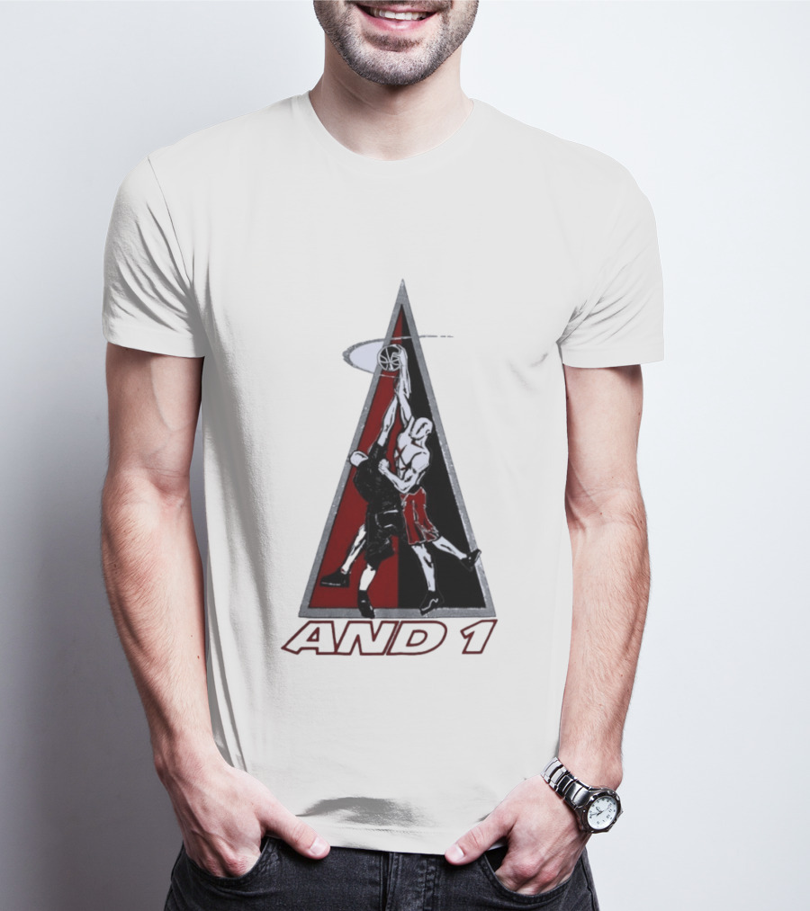 AND 1 Basketball Players Dunking Triangle T-Shirt
