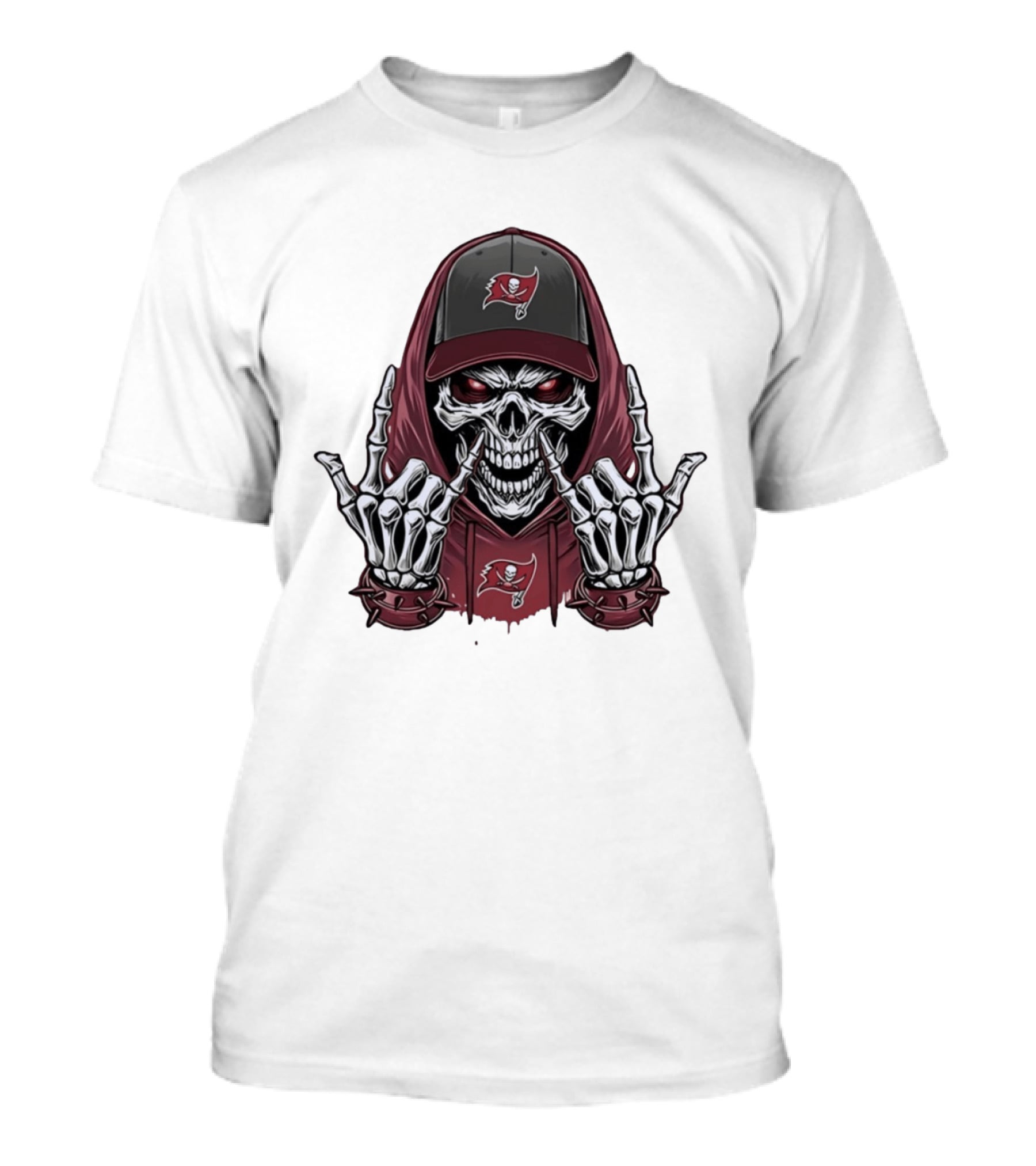 Buccaneers Skeleton Rock On Pirate T-Shirt