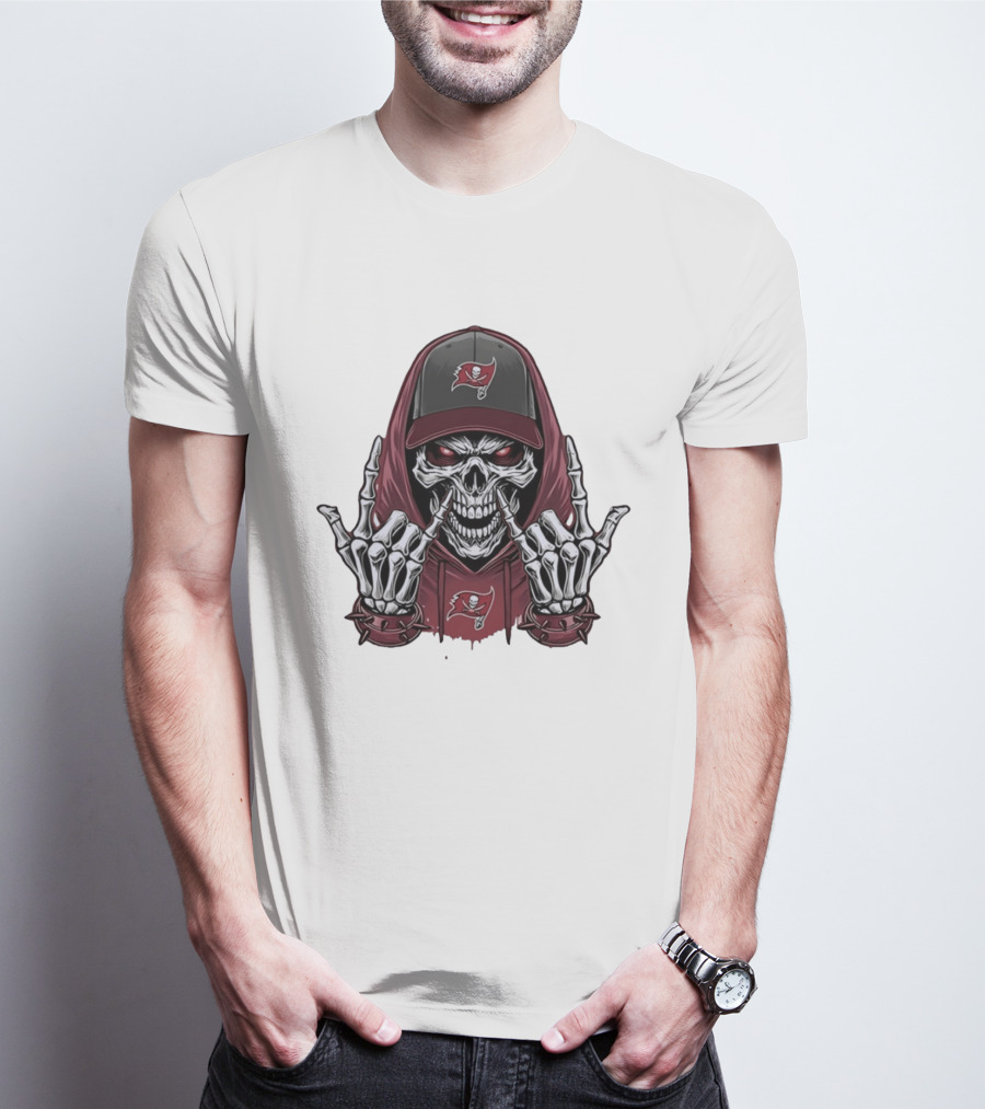 Buccaneers Skeleton Rock On Pirate T-Shirt