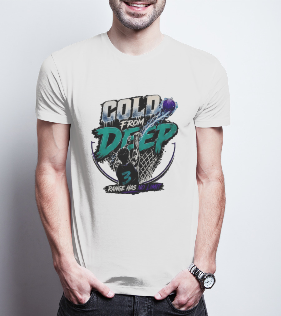 Cold From Deep Range Has No Limit Basketball 3 T-Shirt