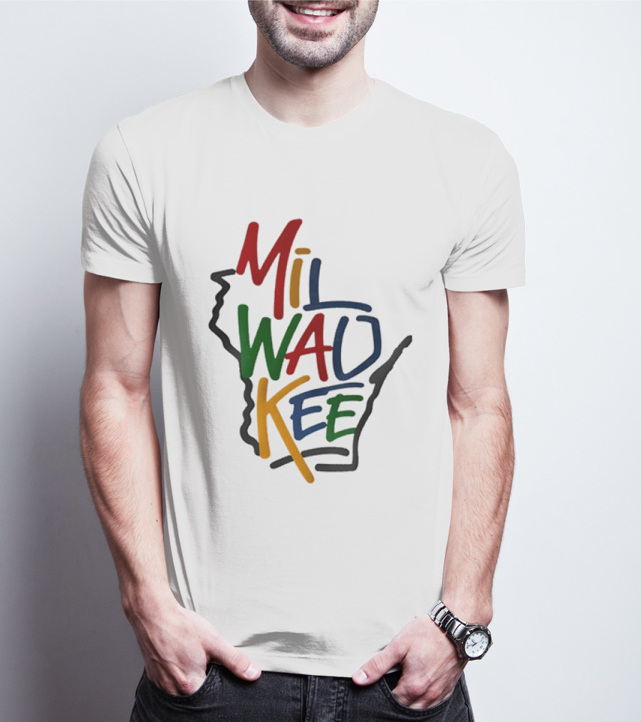 Milwaukee Wisconsin State Colorful T-Shirt
