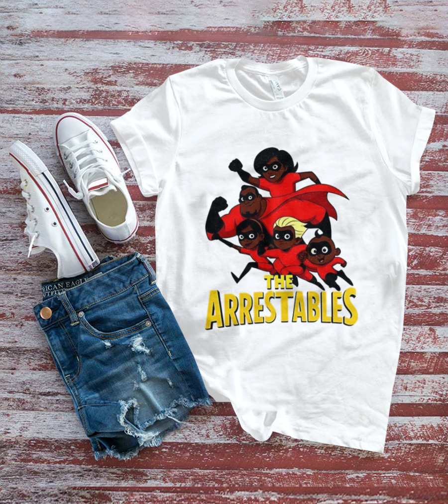 The Arrestables Superhero Family In Red Suits T-Shirt