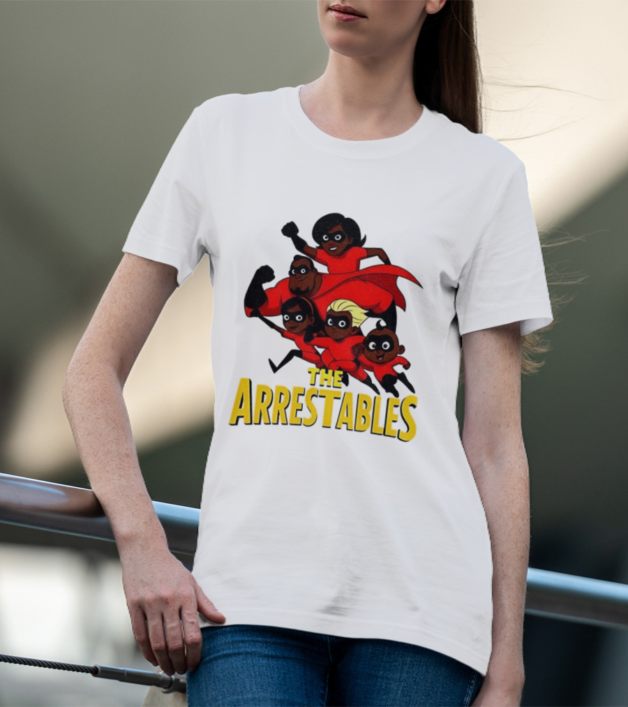 The Arrestables Superhero Family In Red Suits T-Shirt