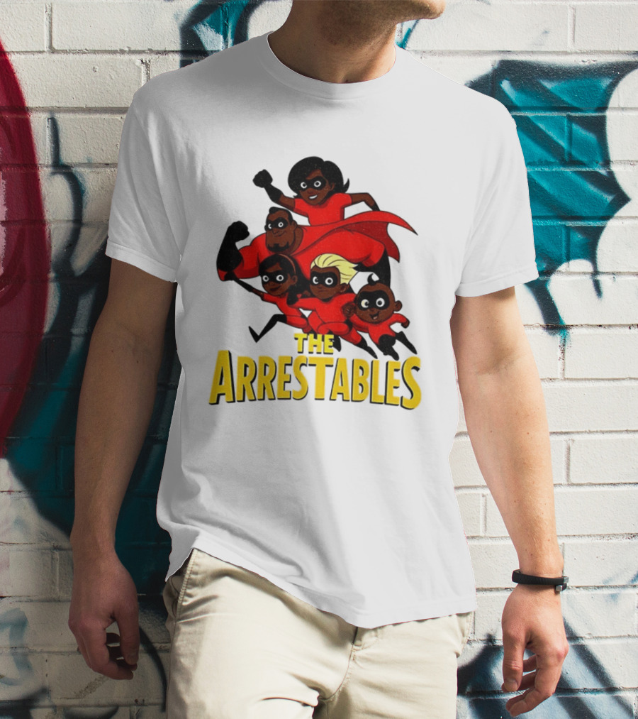 The Arrestables Superhero Family In Red Suits T-Shirt