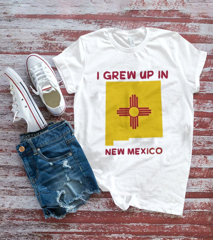 I Grew Up In New Mexico Zia Symbol Home State Pride T-Shirt