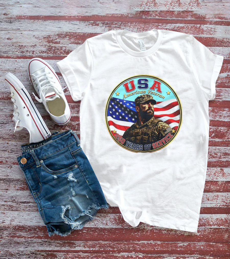 USA American Veteran 250 Years Of Service T-Shirt