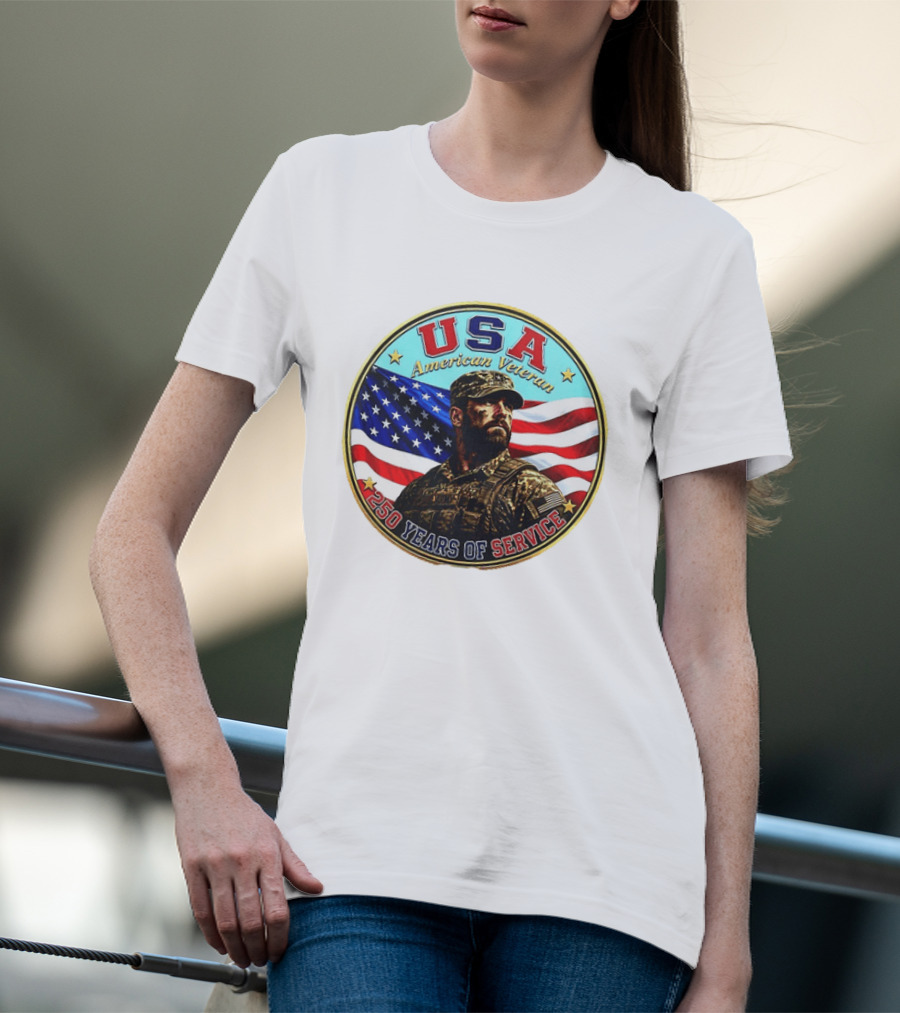 USA American Veteran 250 Years Of Service T-Shirt