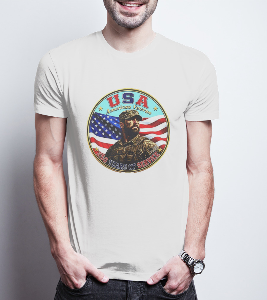 USA American Veteran 250 Years Of Service T-Shirt