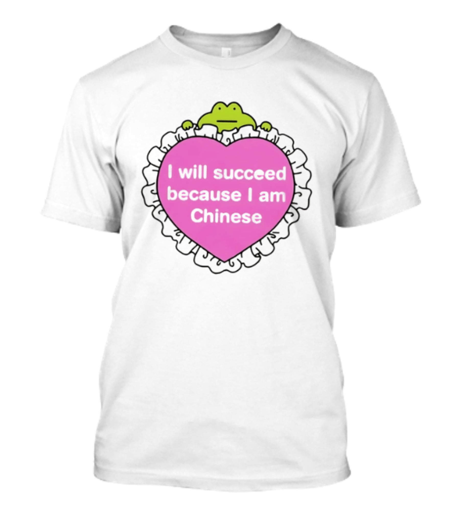 I Will Succeed Because I Am Chinese Pink Heart Frog T-Shirt