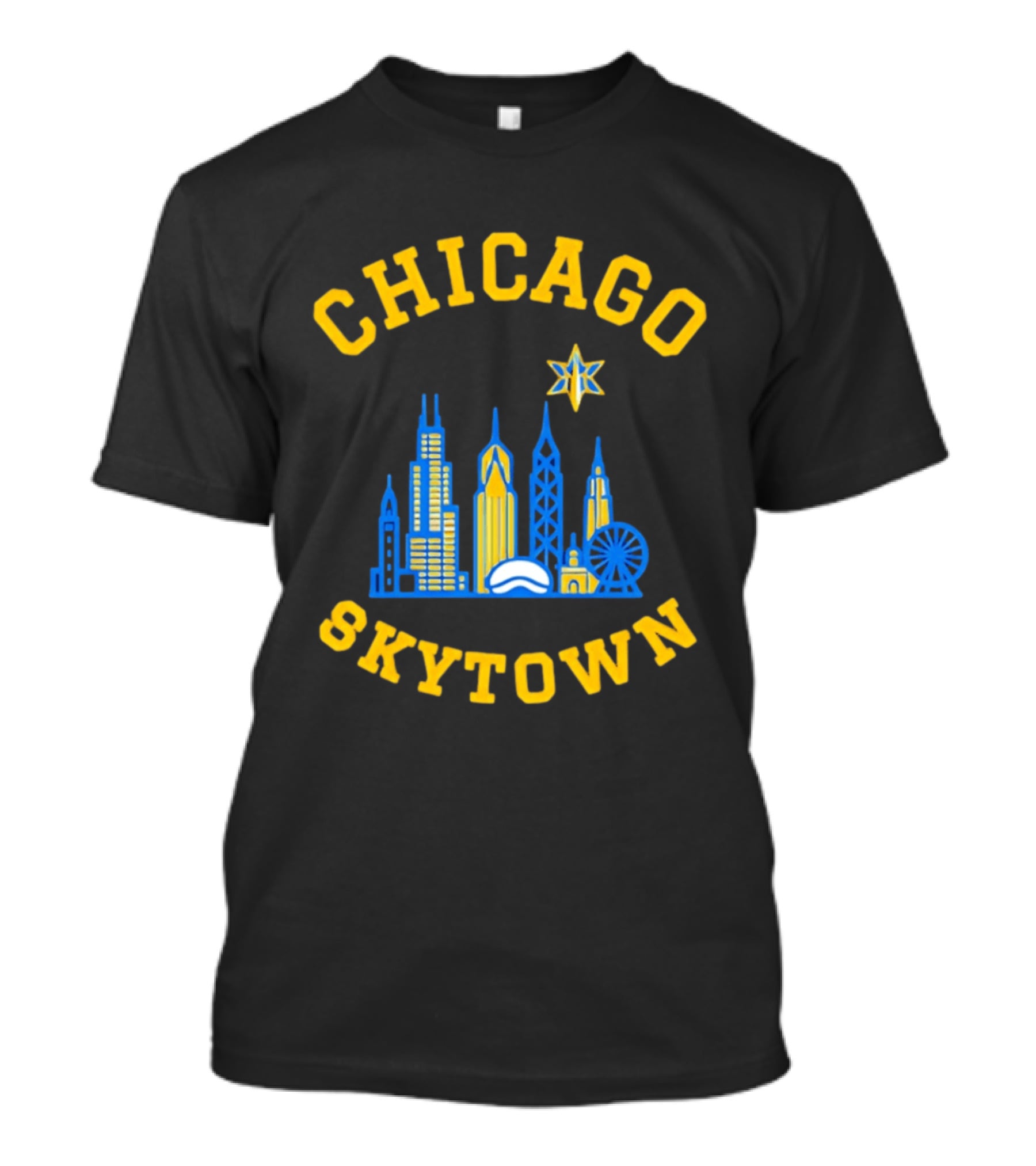 Chicago Skytown Skyline WNBA Basketball Starry Cityscape T-Shirt