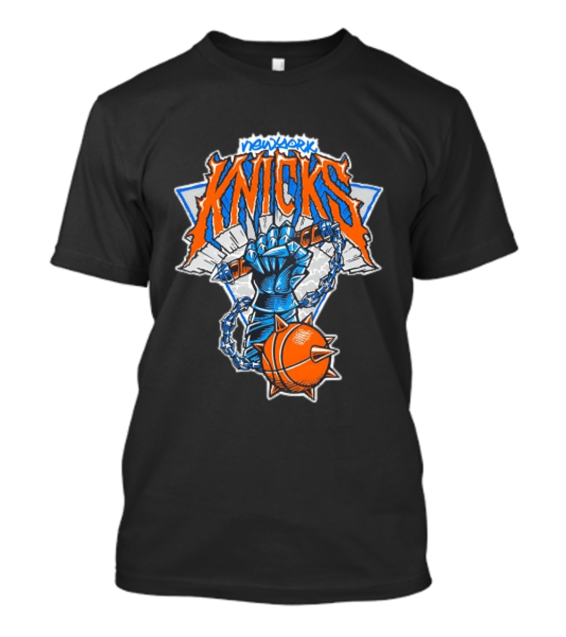 New York Knicks Fist Spiked Basketball Mace Burst Through Concrete T-Shirt