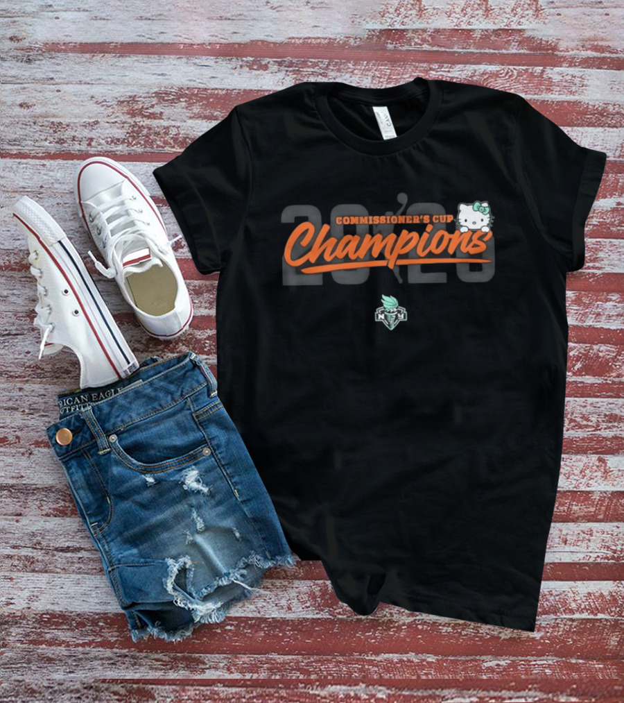 Hello Kitty New York Liberty 2026 Commissioner's Cup Champions T-Shirt