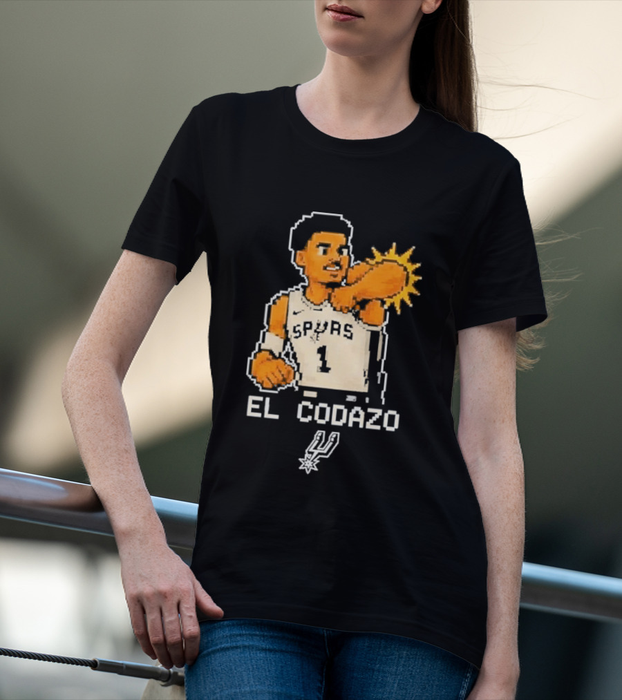 Victor Wembanyama Spurs El Codazo Pixel T-Shirt