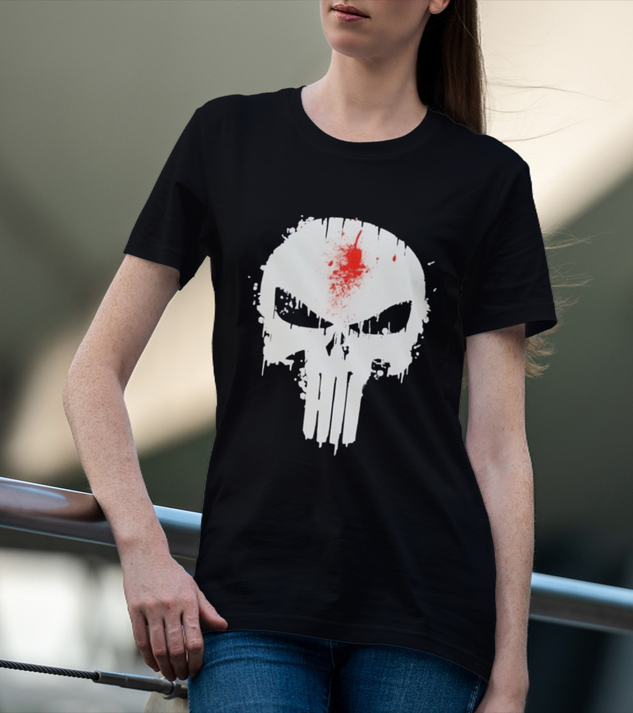 Punisher Skull Bleeding Head Shot T-Shirt