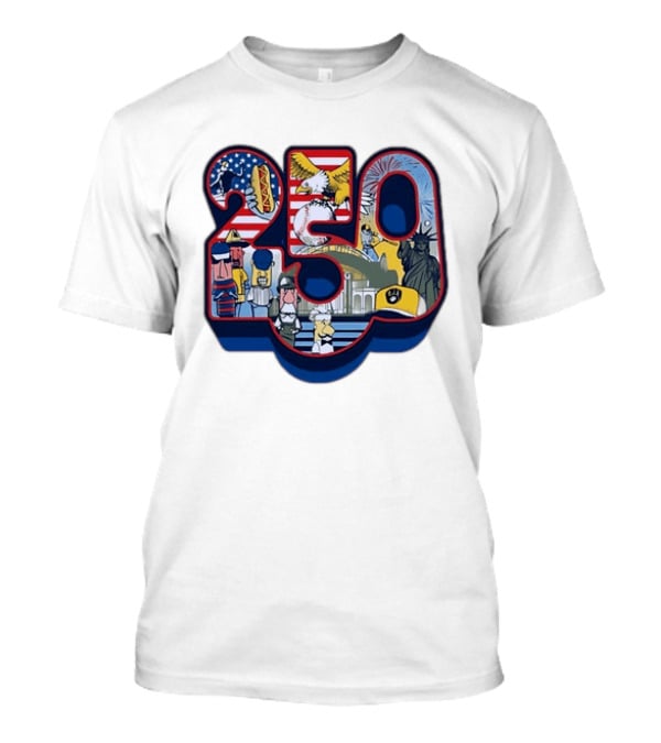 250th Anniversary Of America 2026 Patriotic Eagle Liberty Fireworks Baseball Celebration T-Shirt