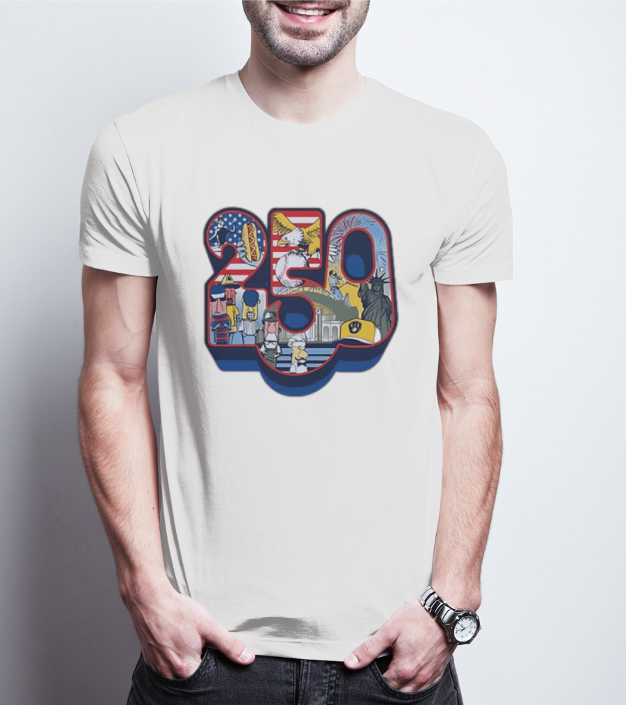 250th Anniversary Of America 2026 Patriotic Eagle Liberty Fireworks Baseball Celebration T-Shirt