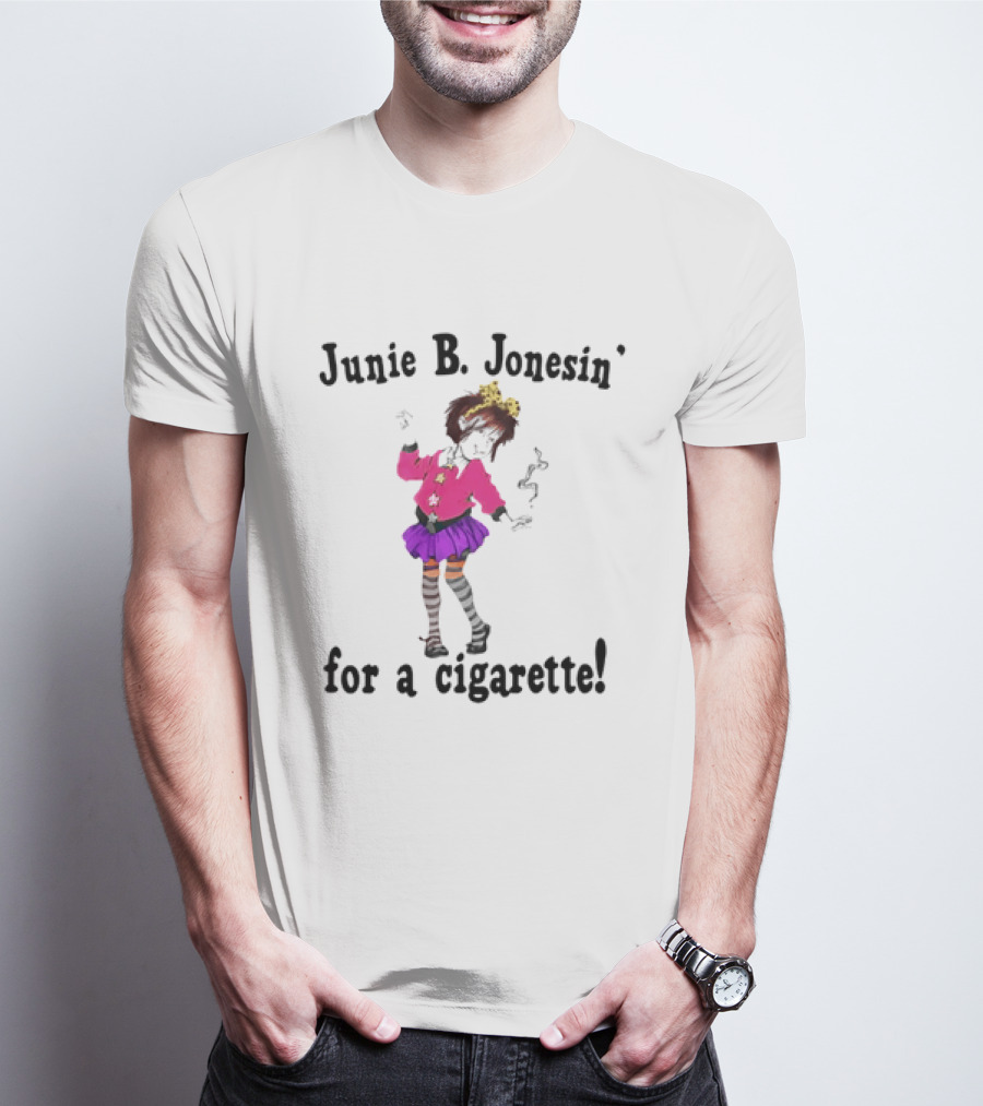 Junie B Jonesin For A Cigarette Vintage Cartoon Style Character With Bow And Tutu T-Shirt
