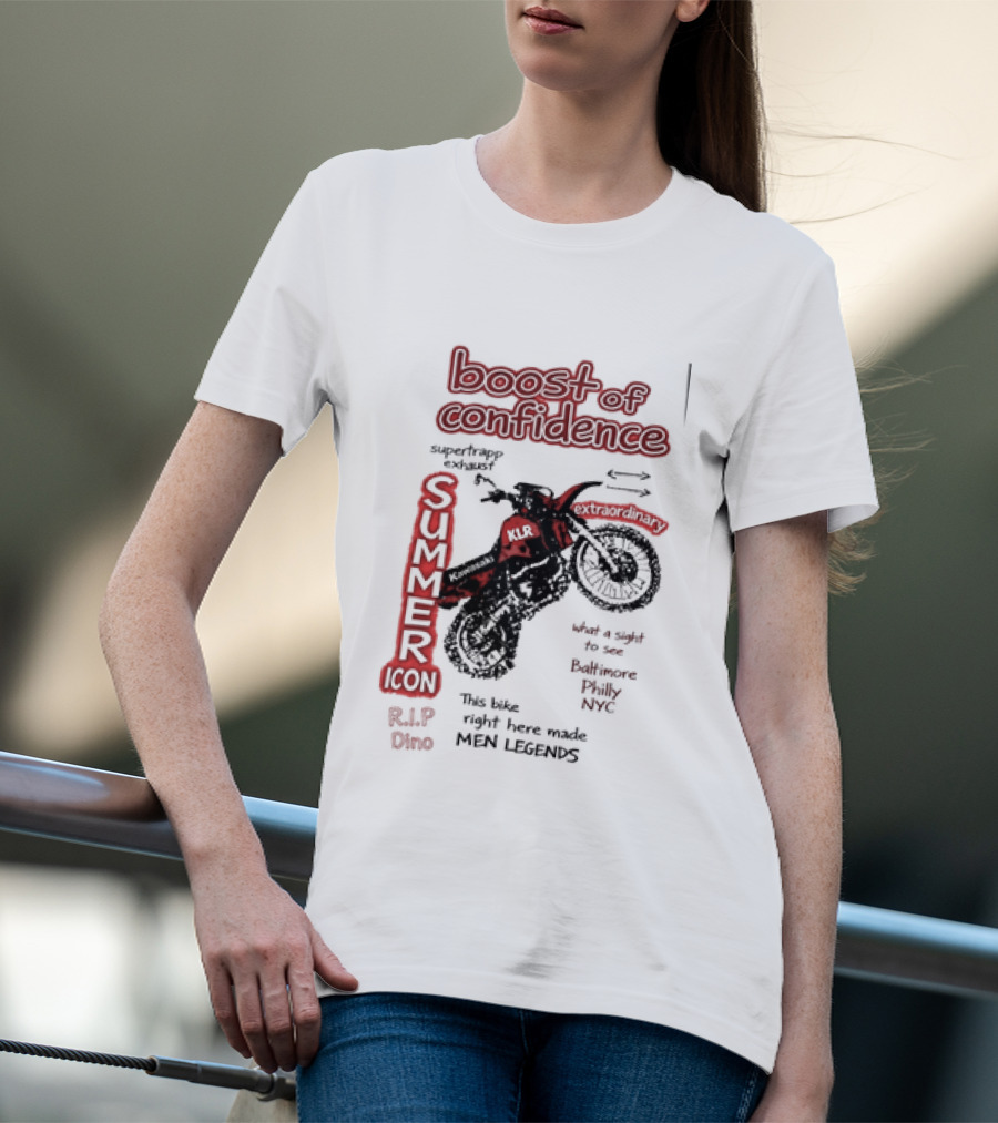 Boost Of Confidence Kawasaki KLR Summer Icon RIP Dino Men Legends T-Shirt