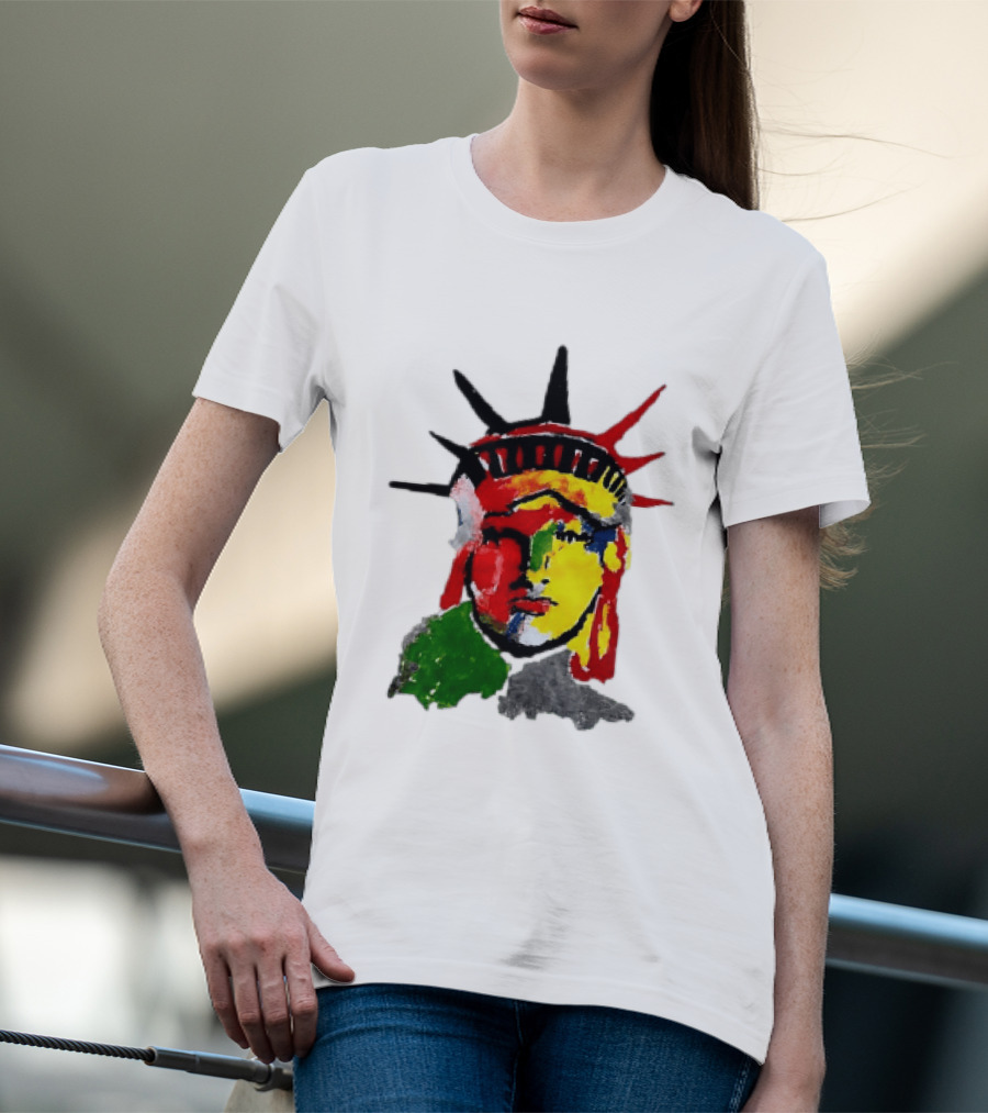 Liberty Pop Statue Of Liberty Paint Splatter T-Shirt