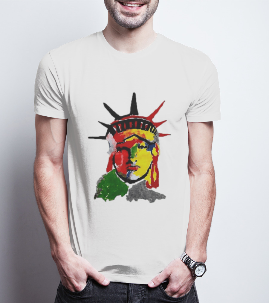 Liberty Pop Statue Of Liberty Paint Splatter T-Shirt