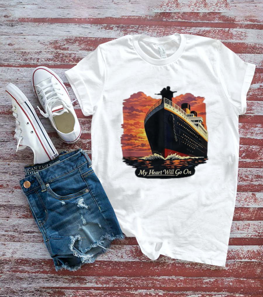 Titanic Sunset Scene My Heart Will Go On Jack And Rose T-Shirt