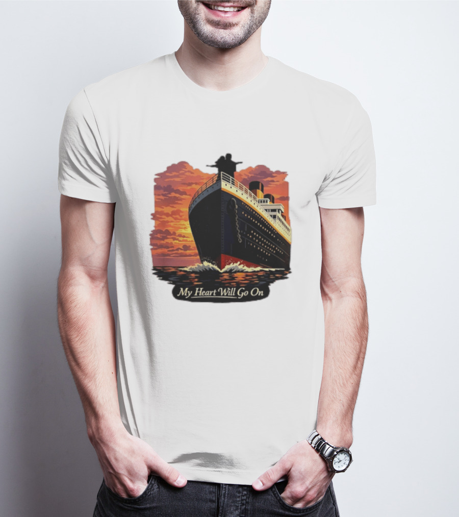 Titanic Sunset Scene My Heart Will Go On Jack And Rose T-Shirt