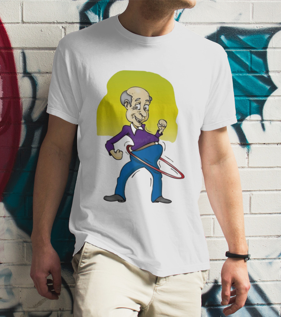 Elderly Man Hula Hooping Joyfully With Fist Pump T-Shirt