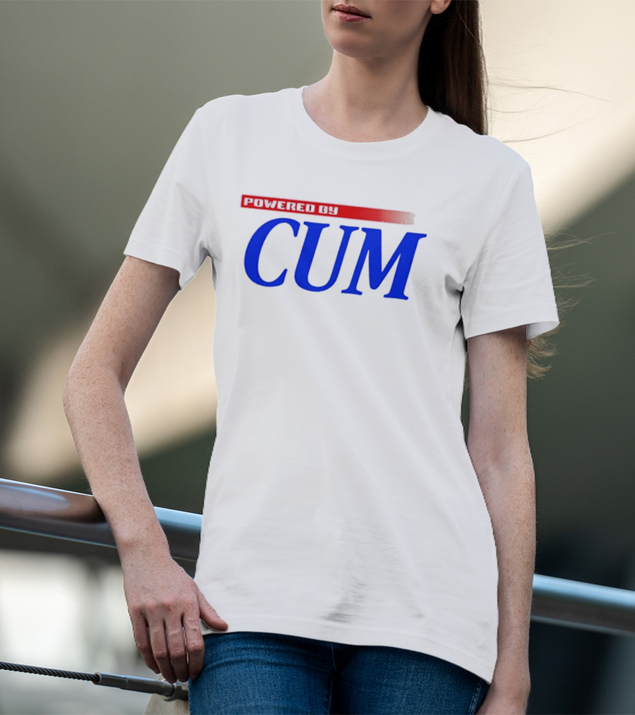 Powered By Cum Blue T-Shirt