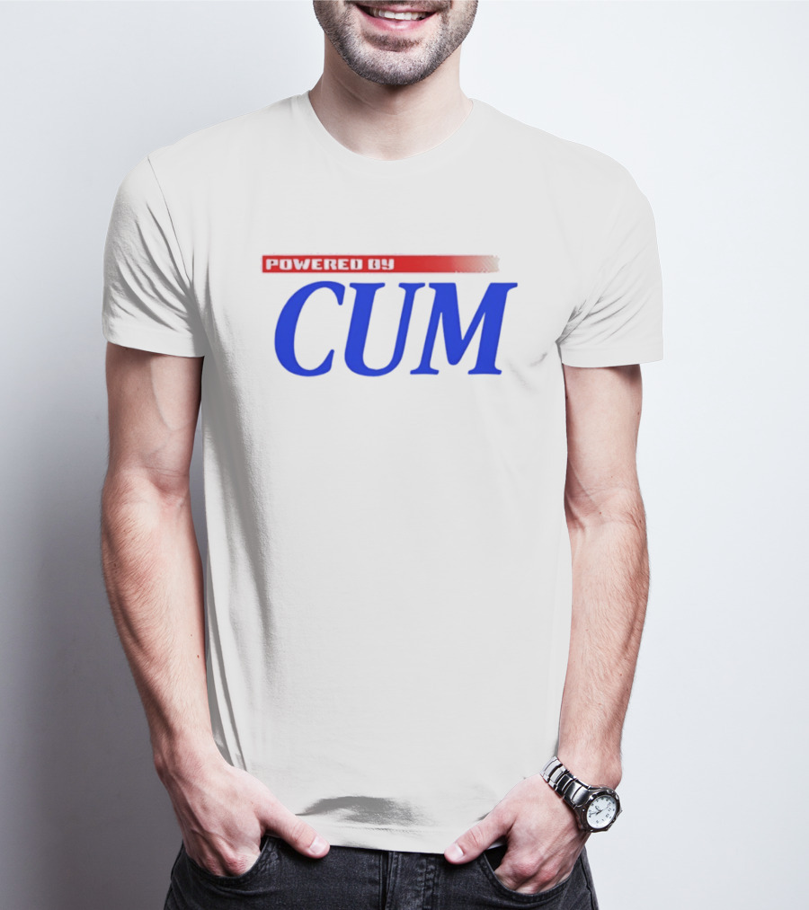 Powered By Cum Blue T-Shirt
