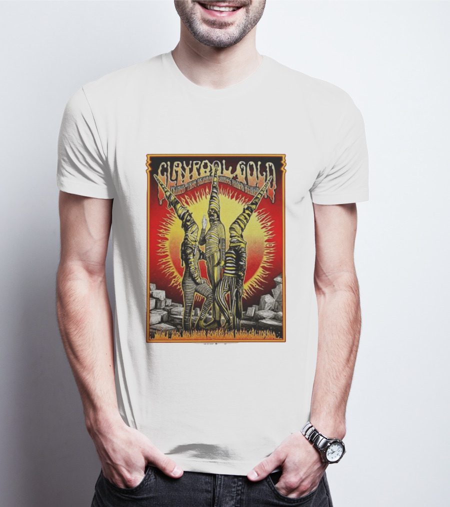 Primus Claypool Gold Tour 2026 Gallagher Square San Diego July 1 Psychedelic T-Shirt