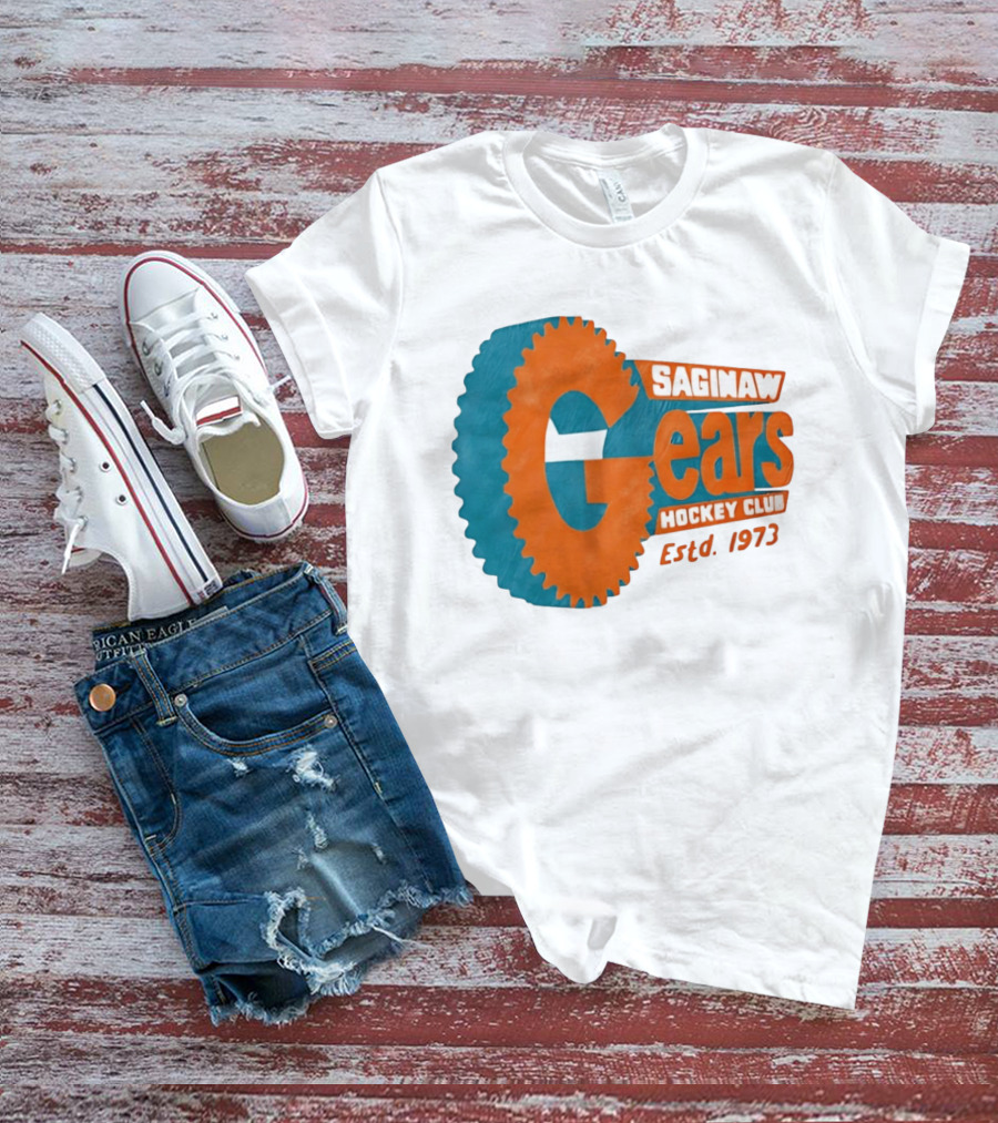 Saginaw Gears Hockey Club Estd 1973 Retro Team T-Shirt