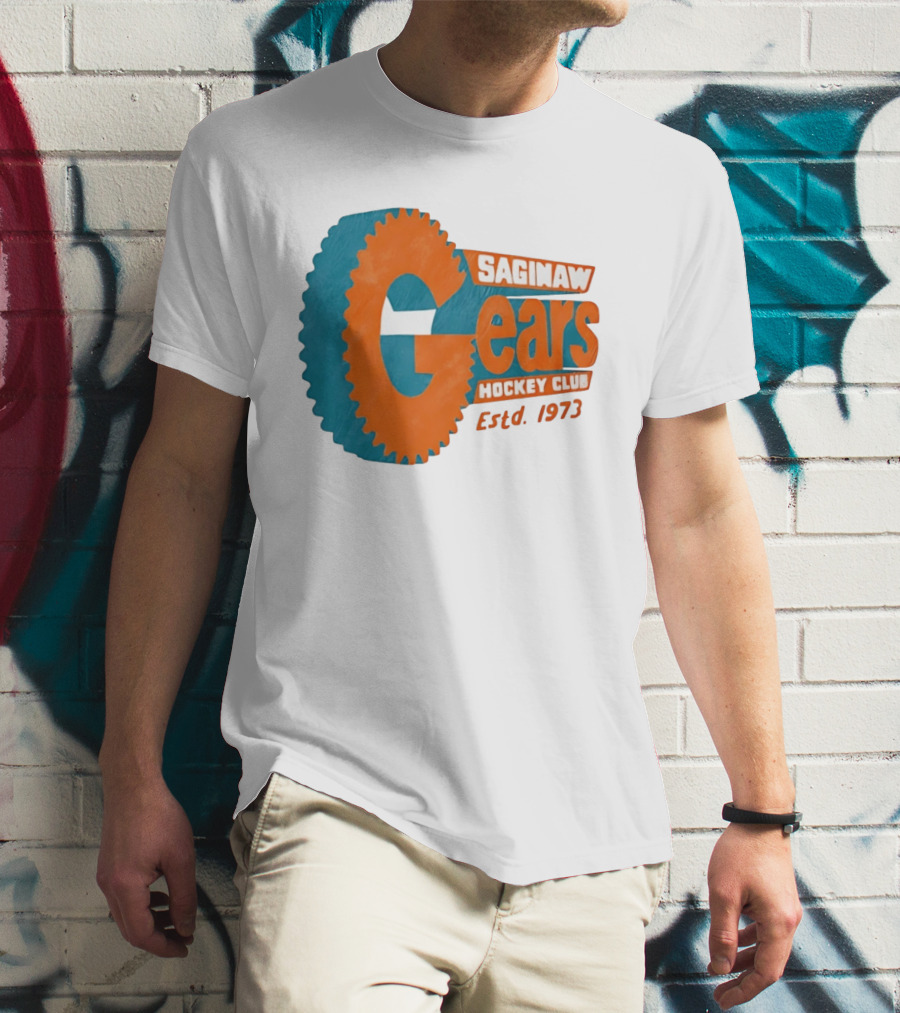 Saginaw Gears Hockey Club Estd 1973 Retro Team T-Shirt