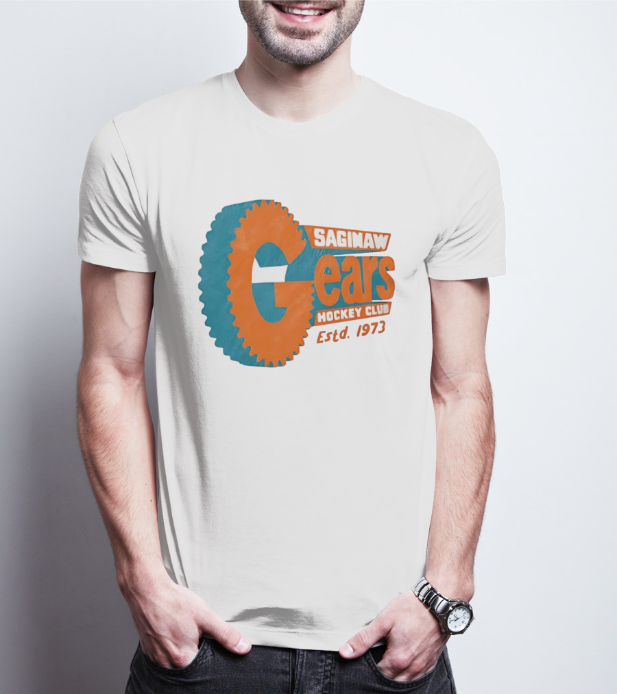 Saginaw Gears Hockey Club Estd 1973 Retro Team T-Shirt