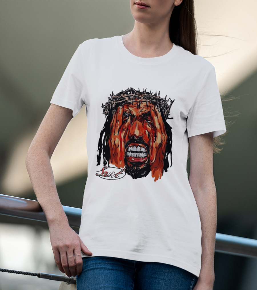 Saint Jesus Crown Of Thorns Diamond Grillz T-Shirt