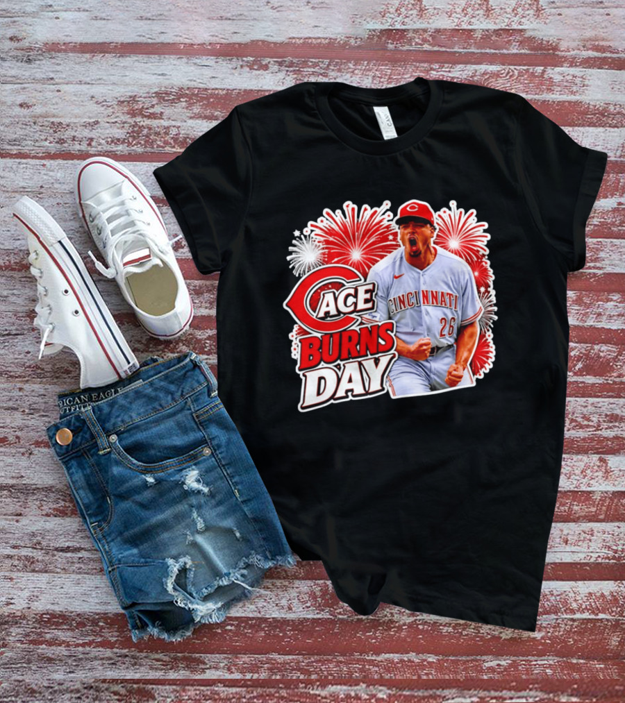 Cincinnati Reds Ace Burns Day Celebration With Fireworks T-Shirt