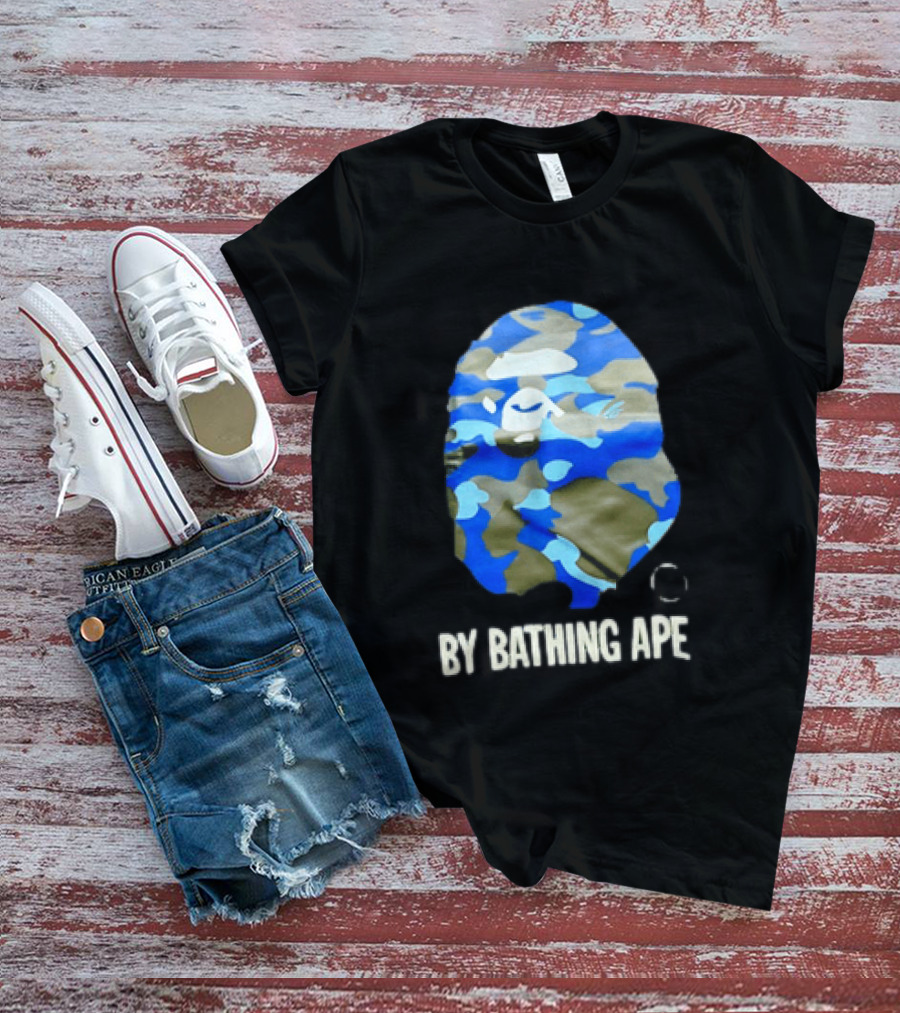 By Bathing APE Camouflage Blue Green T-Shirt